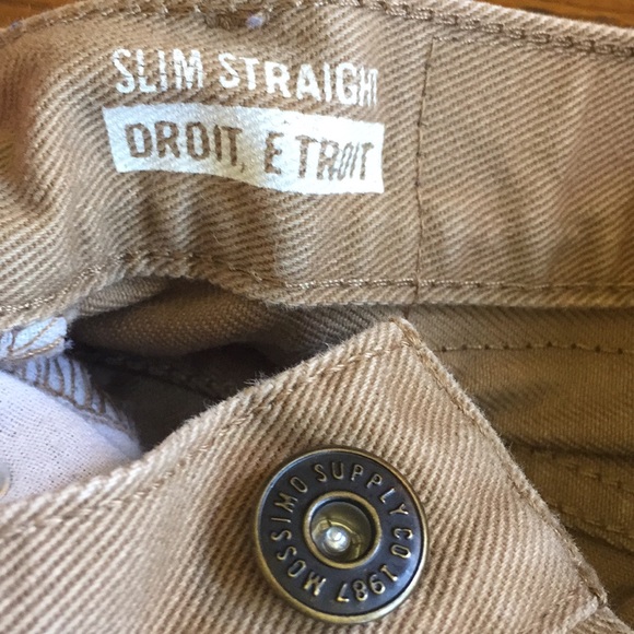 MOSSIMO Khaki Tan Jeans Slim Straight Leg Size 26 X 28 Classic - Picture 6 of 7